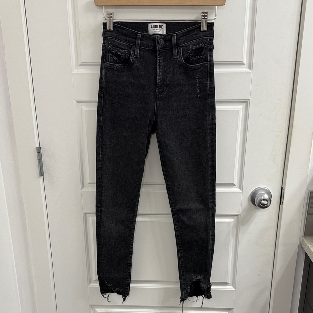 Agolde Riley Skinny‎ Crop Size 24 Black